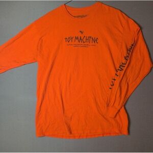Toy Machine Mens Orange Long Sleeve Graphic T-Shirt Large Gildan 5000